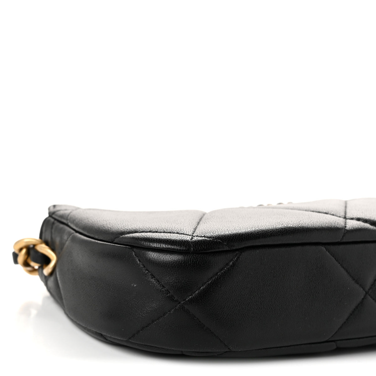 Chanel Lambskin Quilted Chanel 19 Hobo Clutch With Chain Black 9 of 10