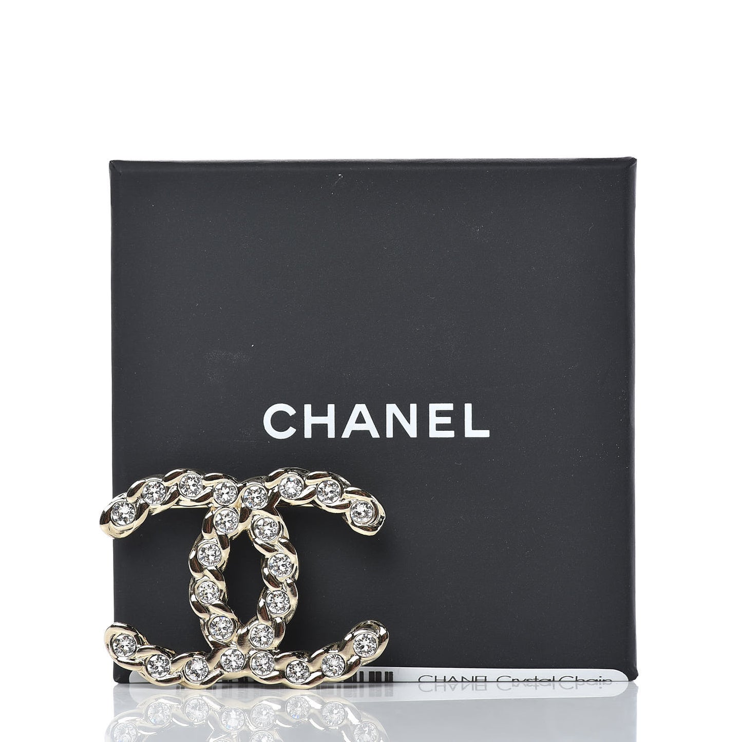 Crystal Pearls Coronation CC Brooch Gold