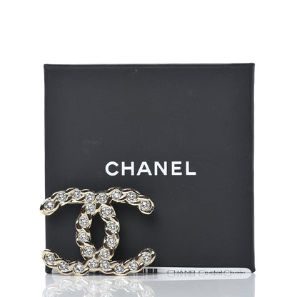 Chanel Crystal Pearls Coronation CC Brooch Gold 5 of 5