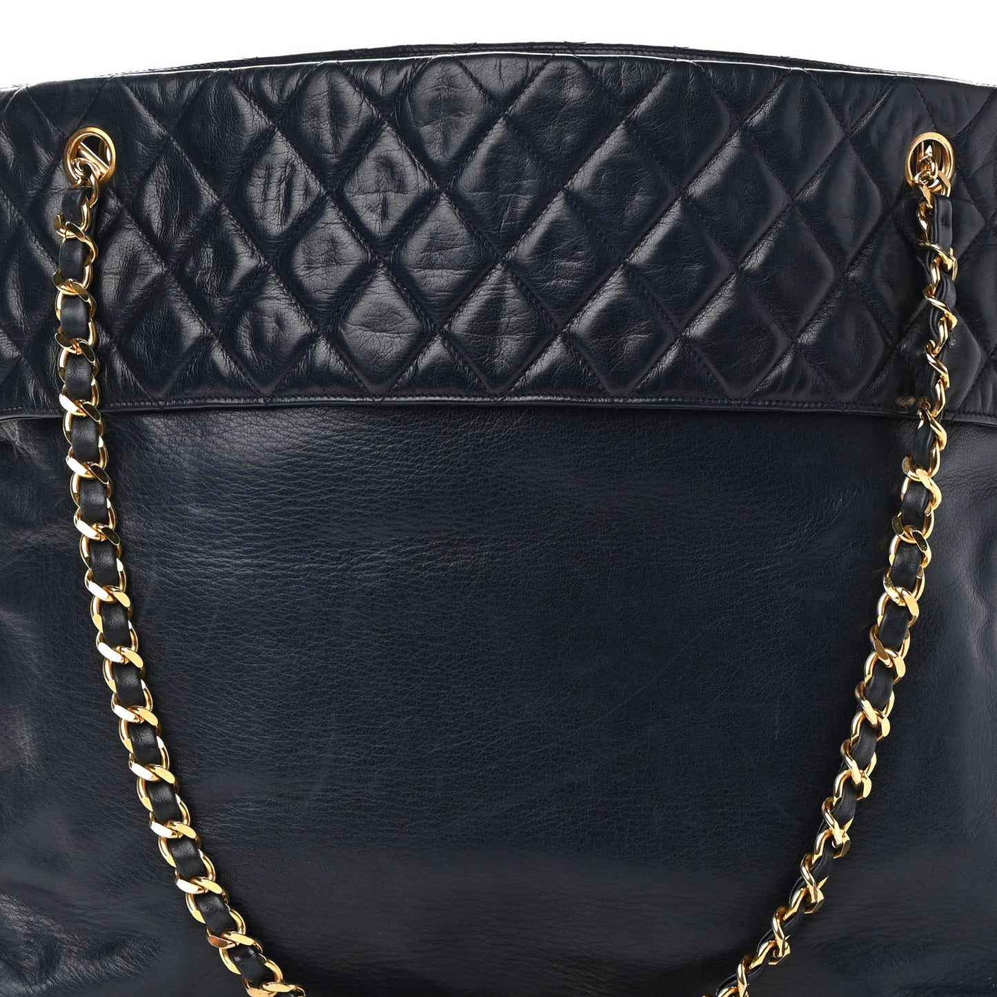 Lambskin Quilted Shoulder Bag Navy
