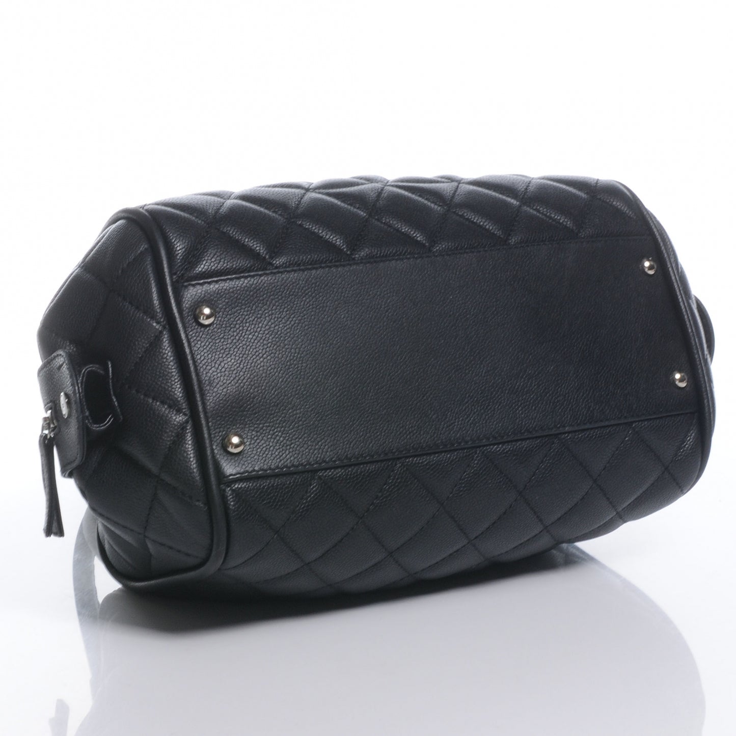 Caviar Quilted Timeless Bowler Black