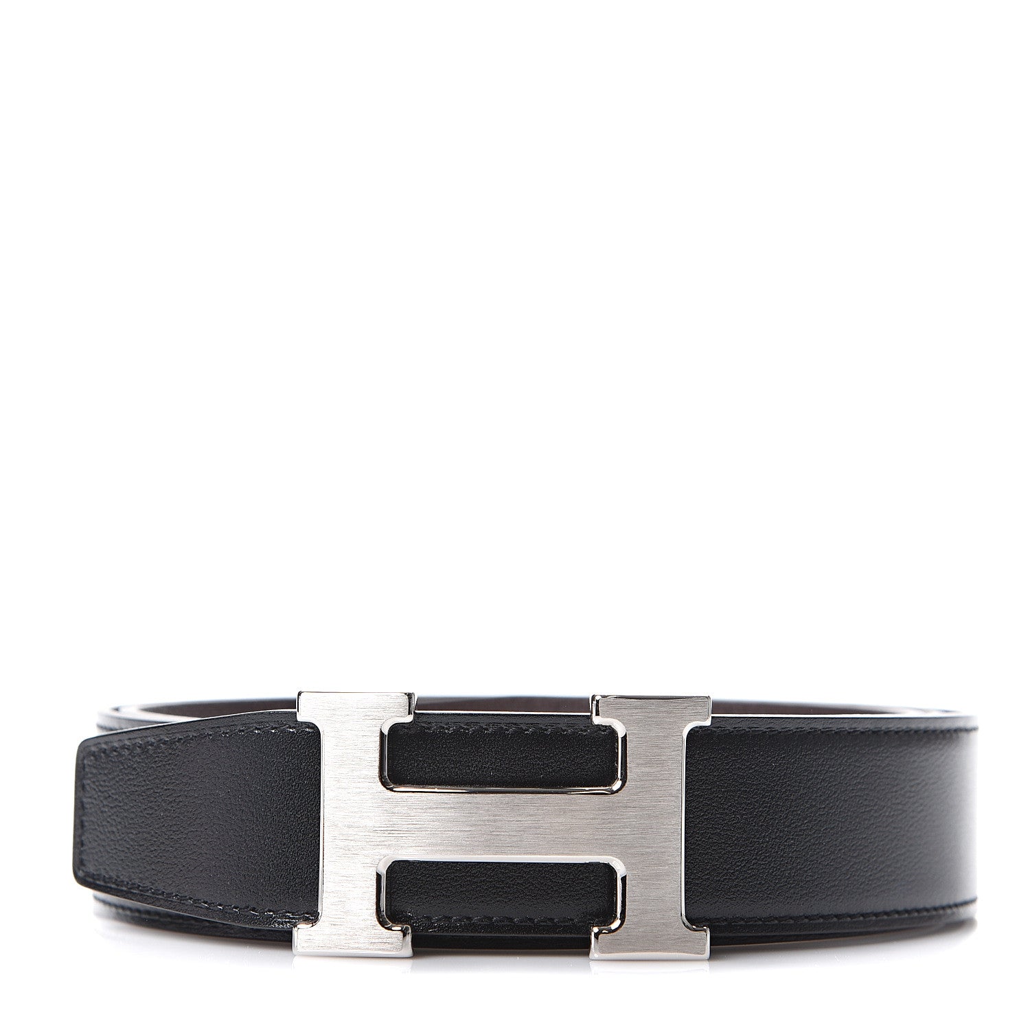 Hermes Box Togo 32mm H Belt 100 Black Chocolate 1 of 5