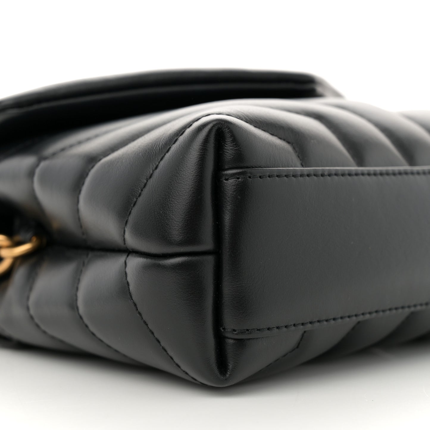 Calfskin Y Quilted Monogram Toy Loulou Crossbody Bag Black