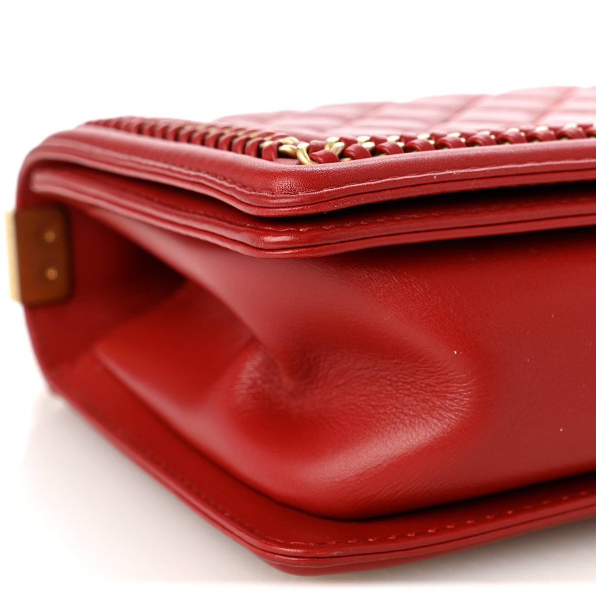 Chanel Lambskin Quilted Medium Top Handle Boy Flap Red 9 of 12