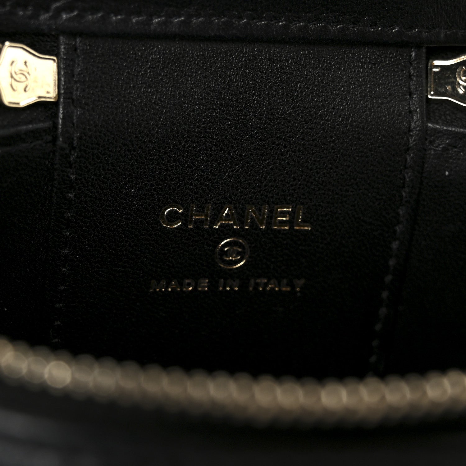 Chanel Lambskin Quilted Top Handle Mini Vanity Case With Chain Black 6 of 12