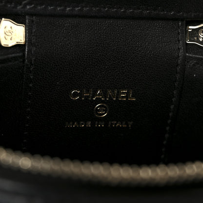 Chanel Lambskin Quilted Top Handle Mini Vanity Case With Chain Black 6 of 12