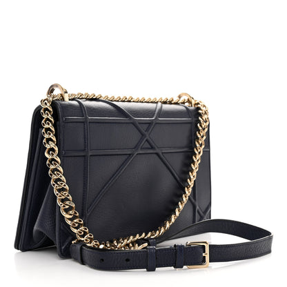 Christian Dior Grained Calfskin Medium Diorama Flap Bag Indigo Blue 3 of 9