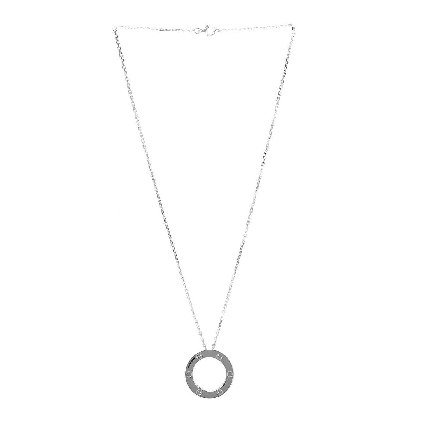 18K White Gold LOVE Pendant Necklace