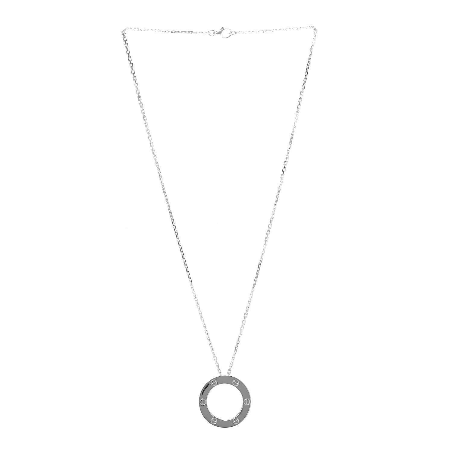 Cartier 18K White Gold LOVE Pendant Necklace 3 of 6