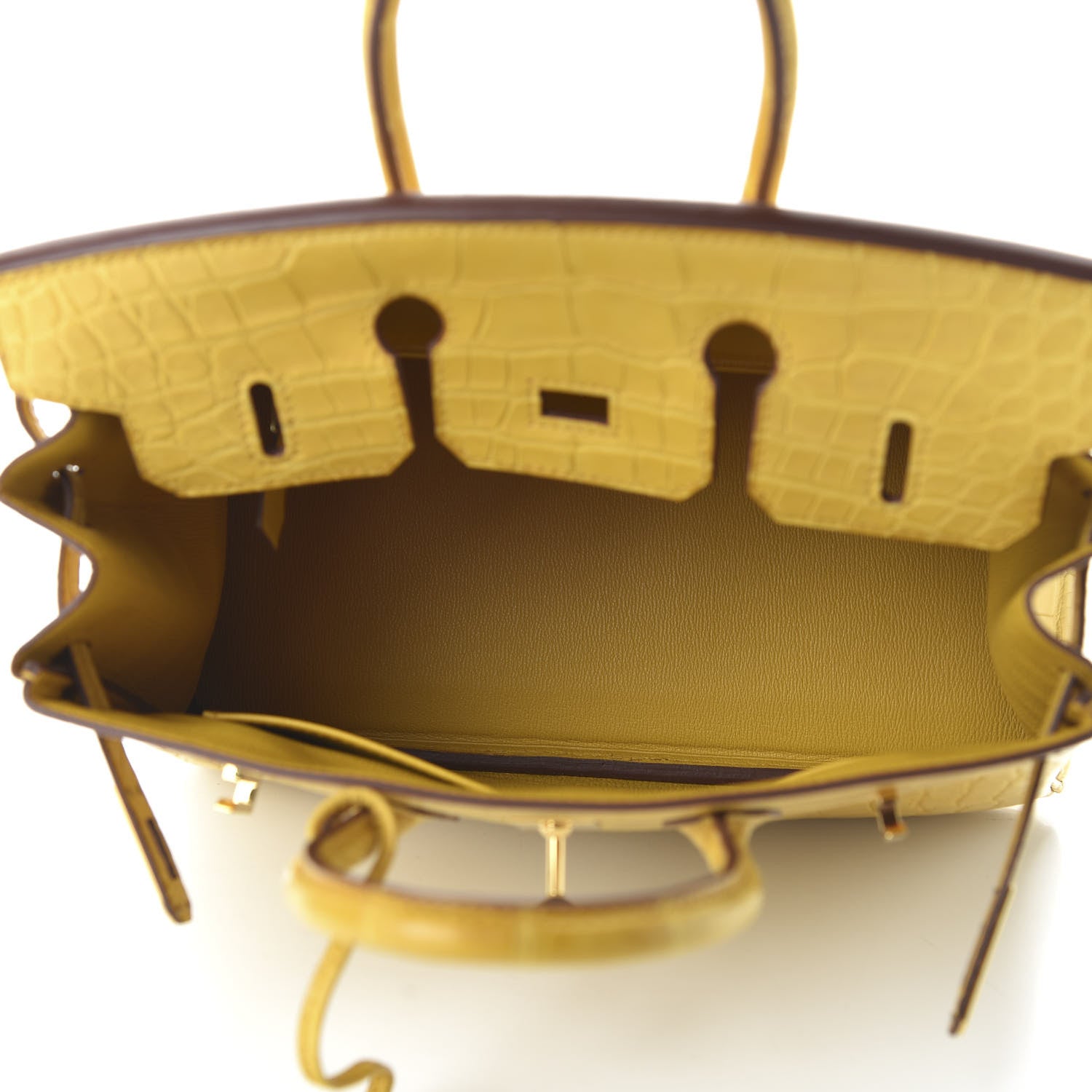 Hermes Matte Alligator Birkin 25 Jaune Ambre 15 of 33