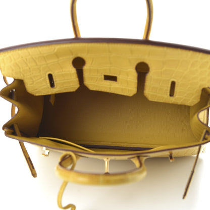 Hermes Matte Alligator Birkin 25 Jaune Ambre 15 of 33