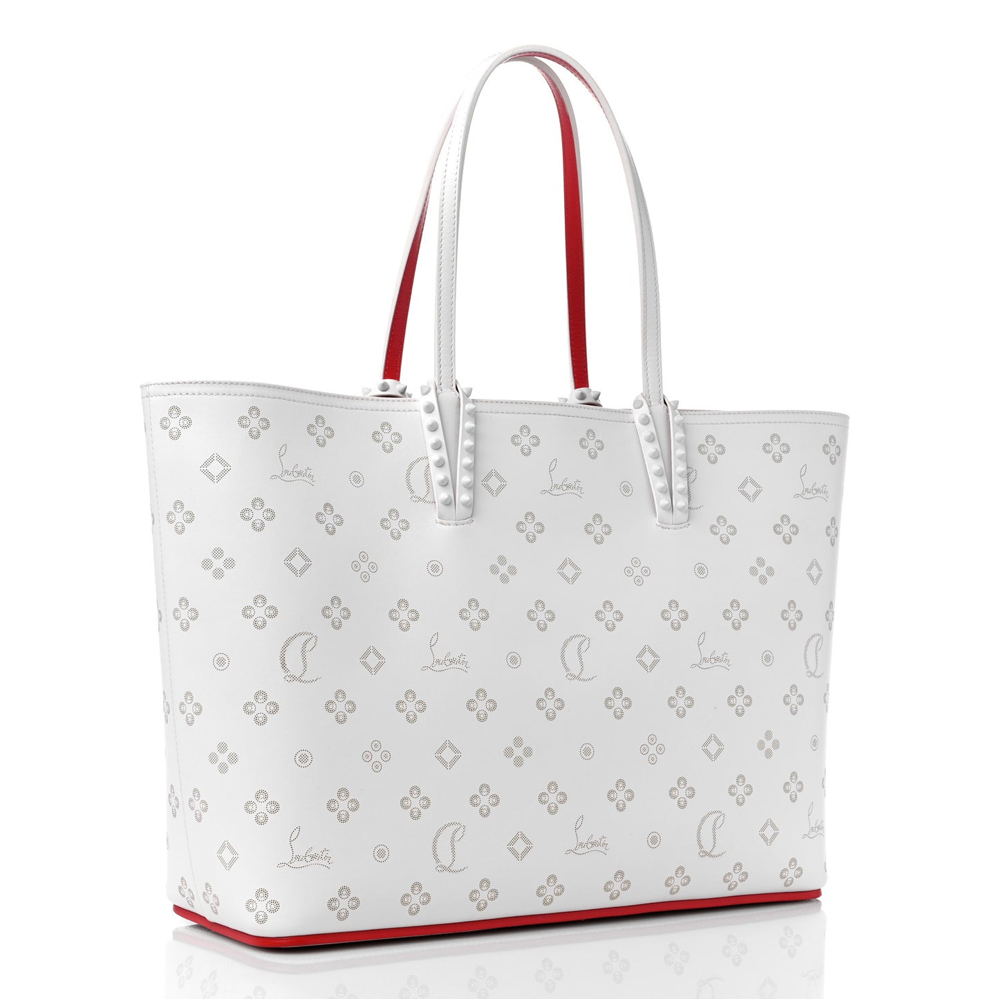Calfskin Loubinthesky East West Cabata Tote White