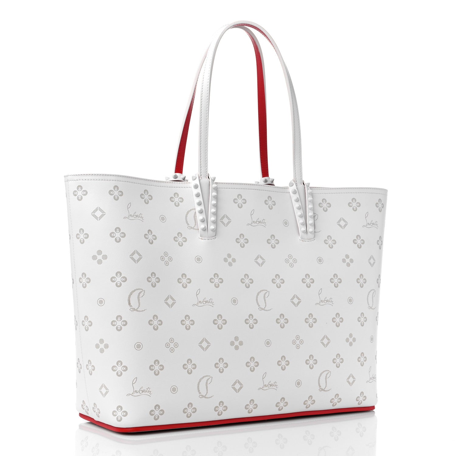 Christian Louboutin Calfskin Loubinthesky East West Cabata Tote White 4 of 10