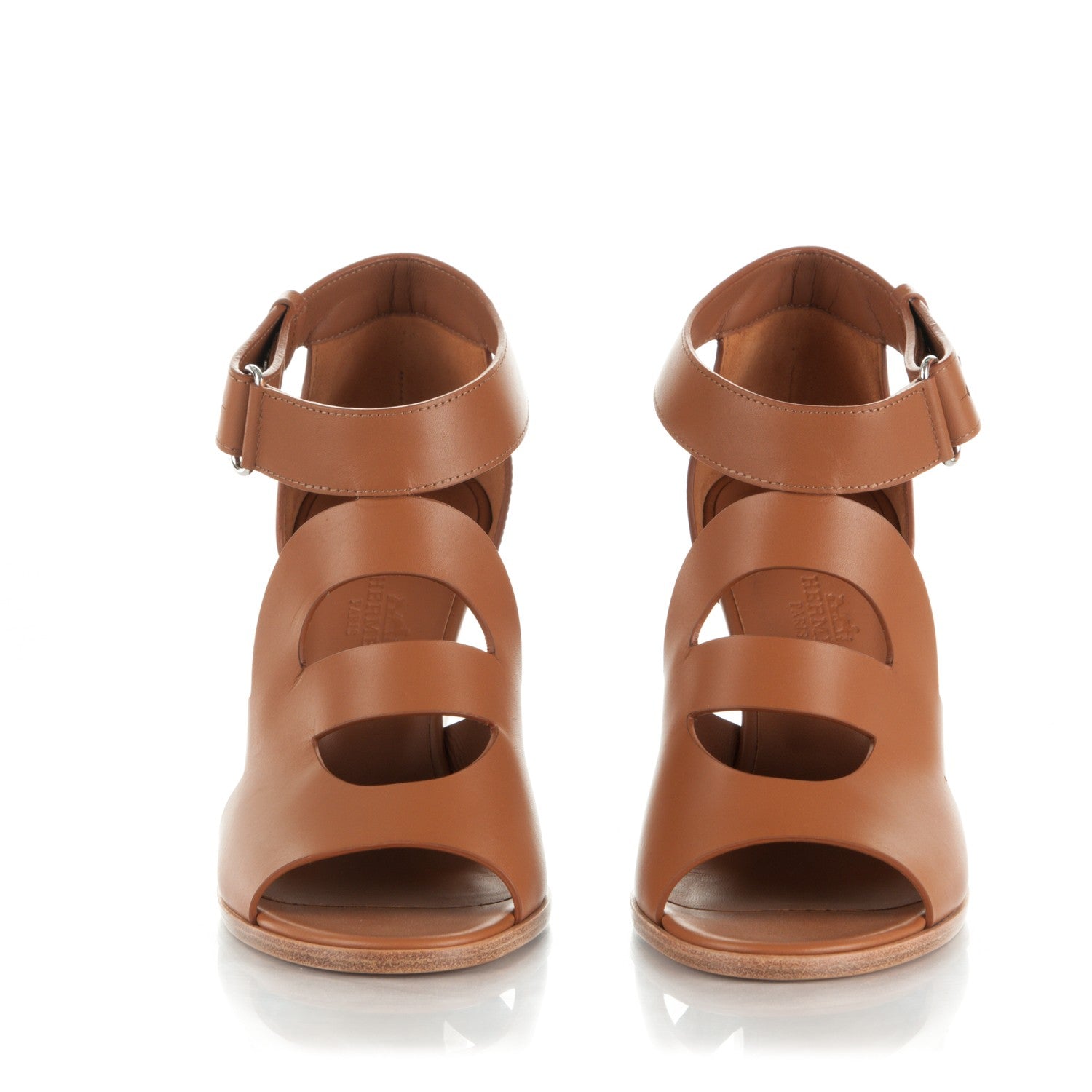 Hermes Calfskin Merryl Wedge Sandals 36 Naturel 2 of 11
