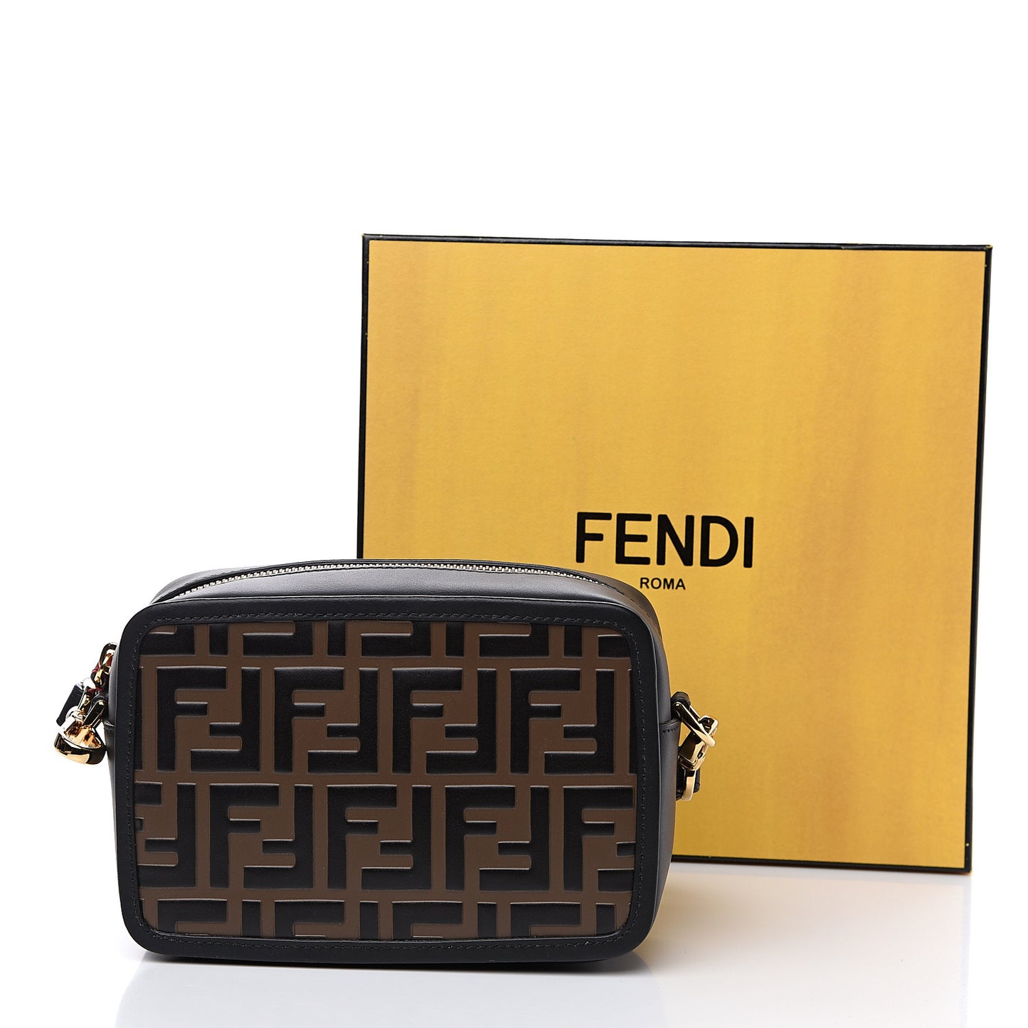Vitello Century Bi-Color FF 1974 Embossed Mini Camera Case Maya Black