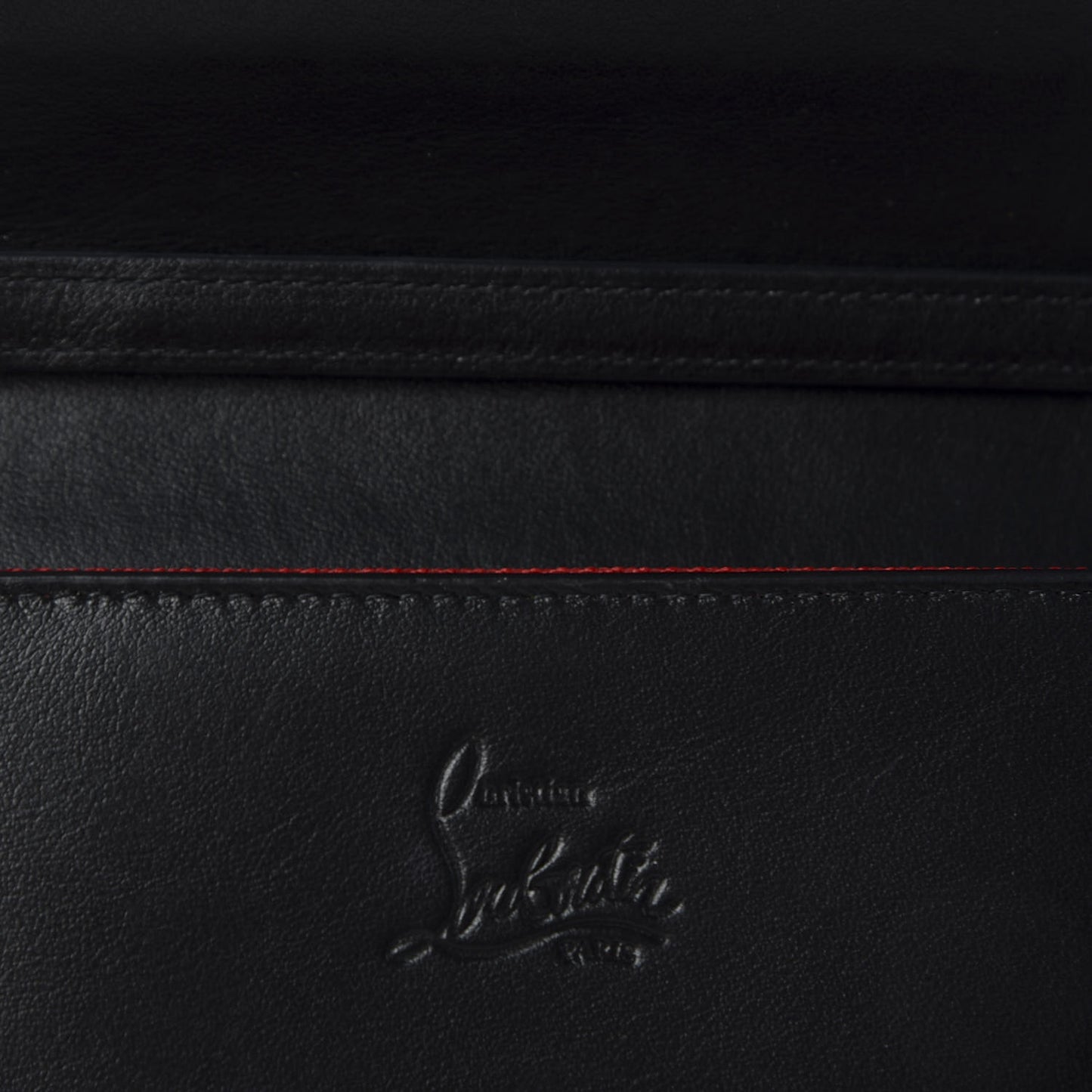 Calfskin Macaron Spiked Flap Wallet Black
