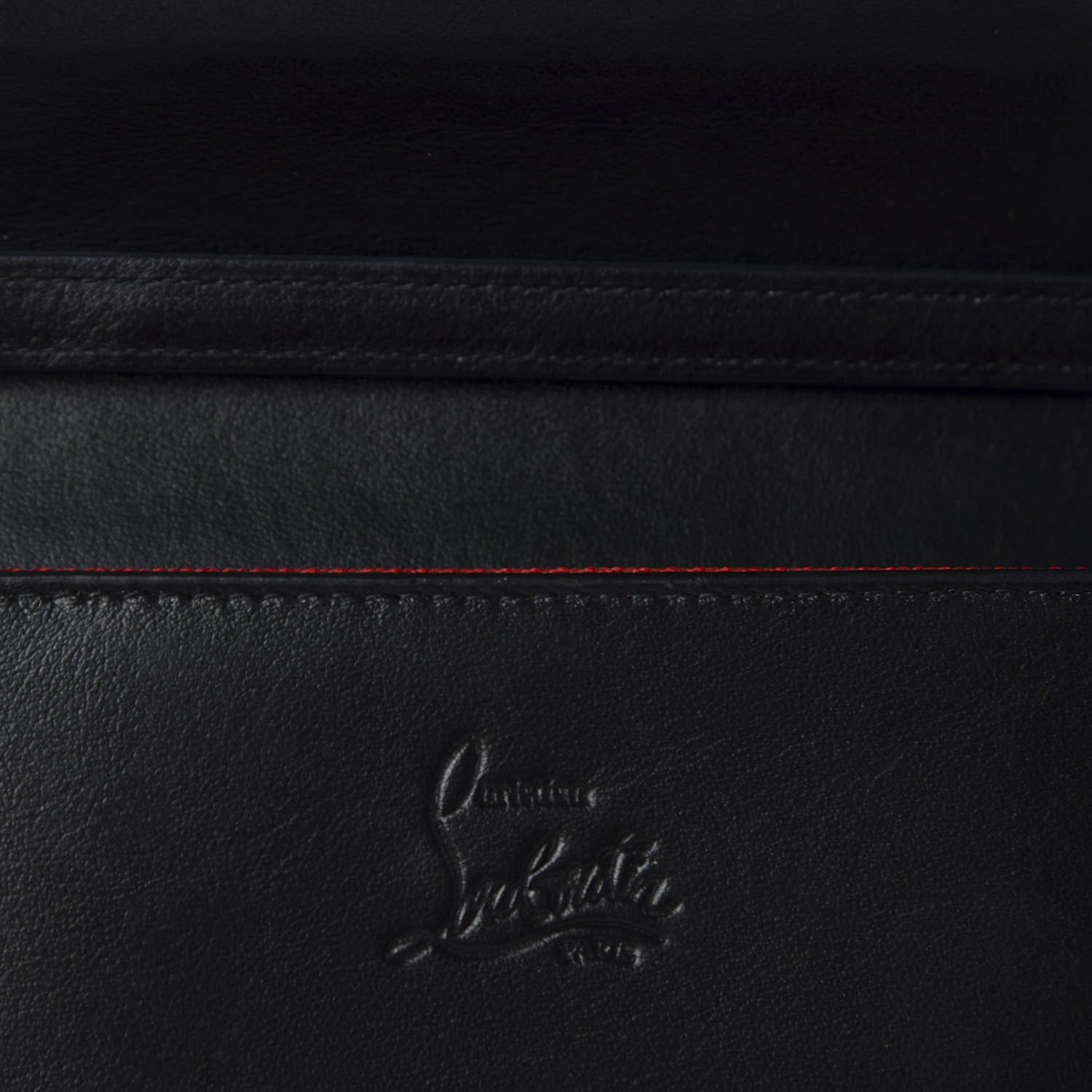 Christian Louboutin Calfskin Macaron Spiked Flap Wallet Black 8 of 9