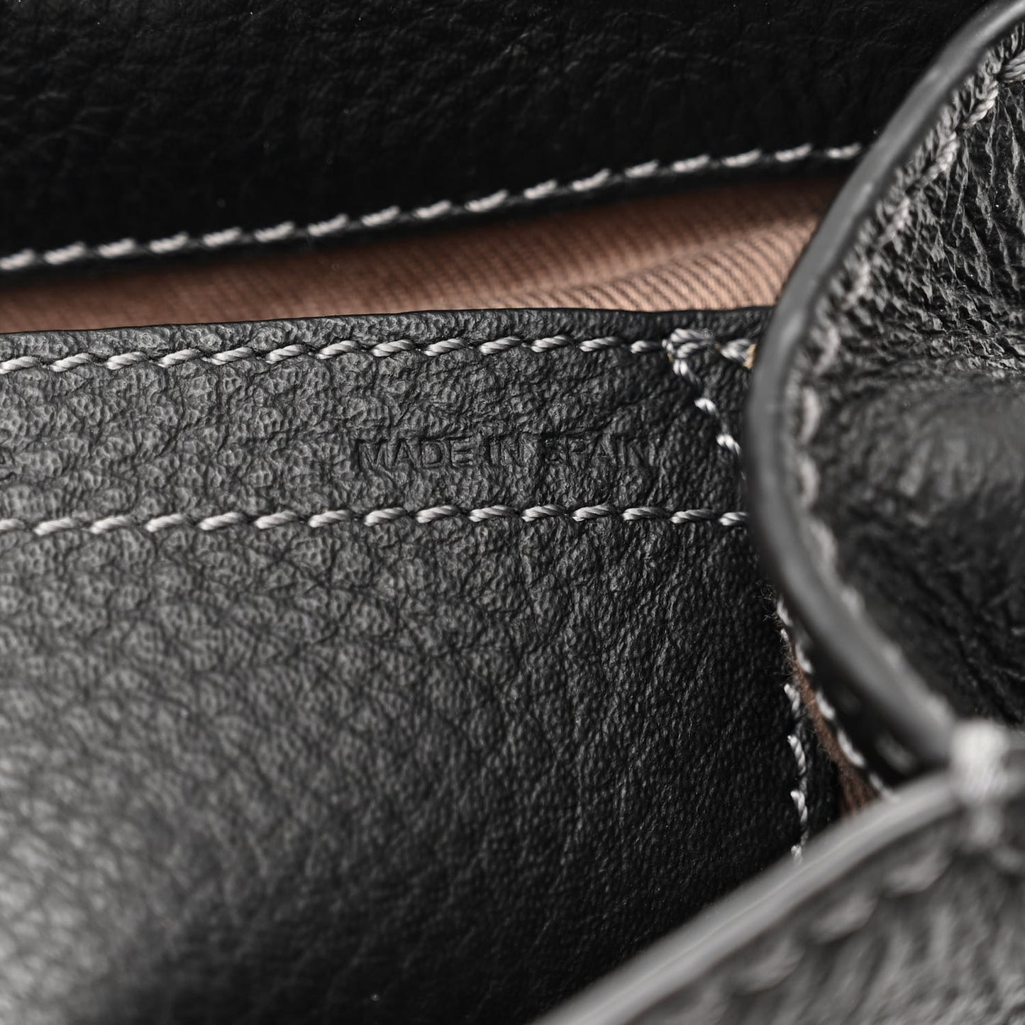 Grained Calfskin Small Marcie Saddle Bag Black