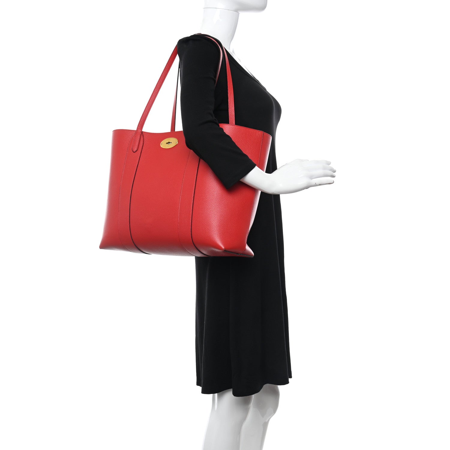 Mulberry Small Classic Grain Bayswater Tote Ruby Red 2 of 12