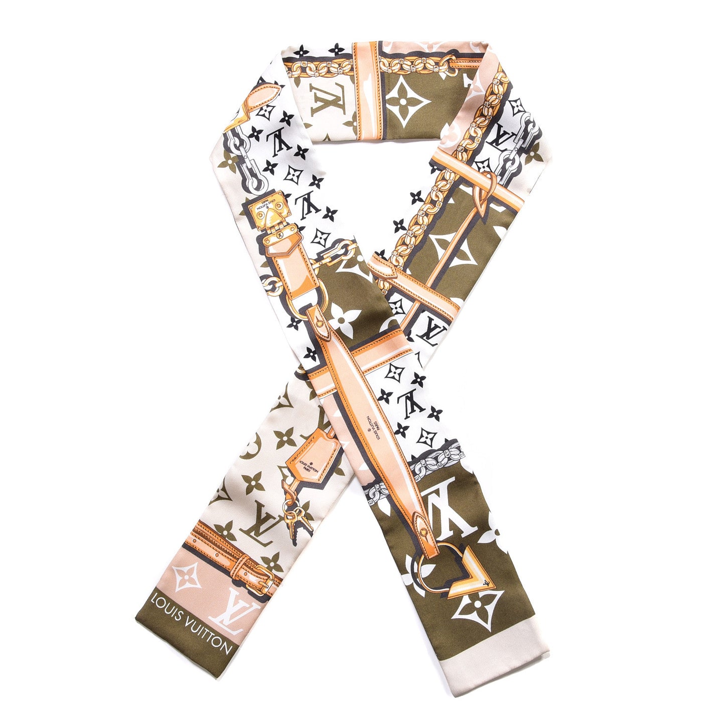 Silk Monogram Giant Confidential Bandeau Kaki