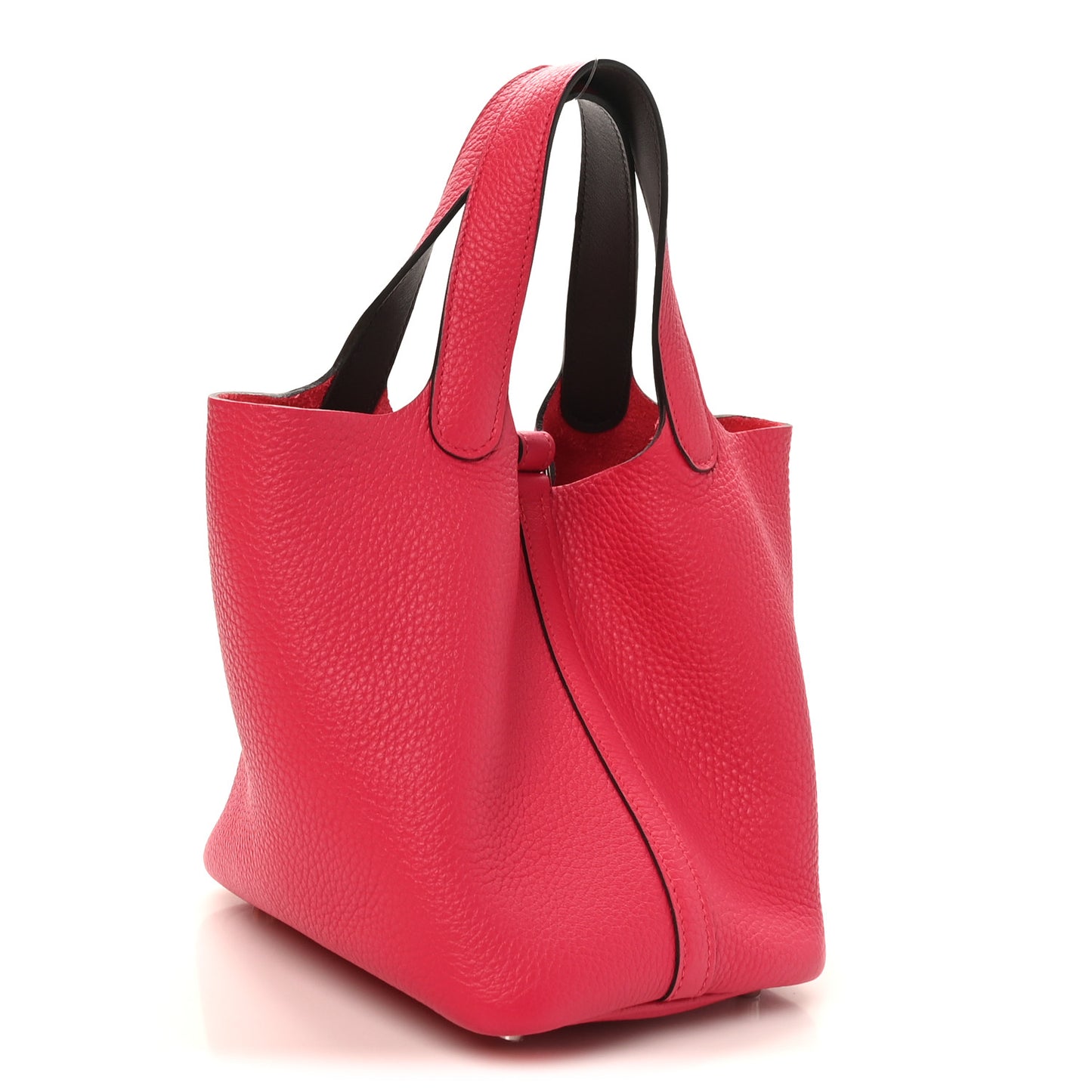 Taurillon Clemence Swift Eclat Picotin Lock 18 PM Framboise Rouge Sellier