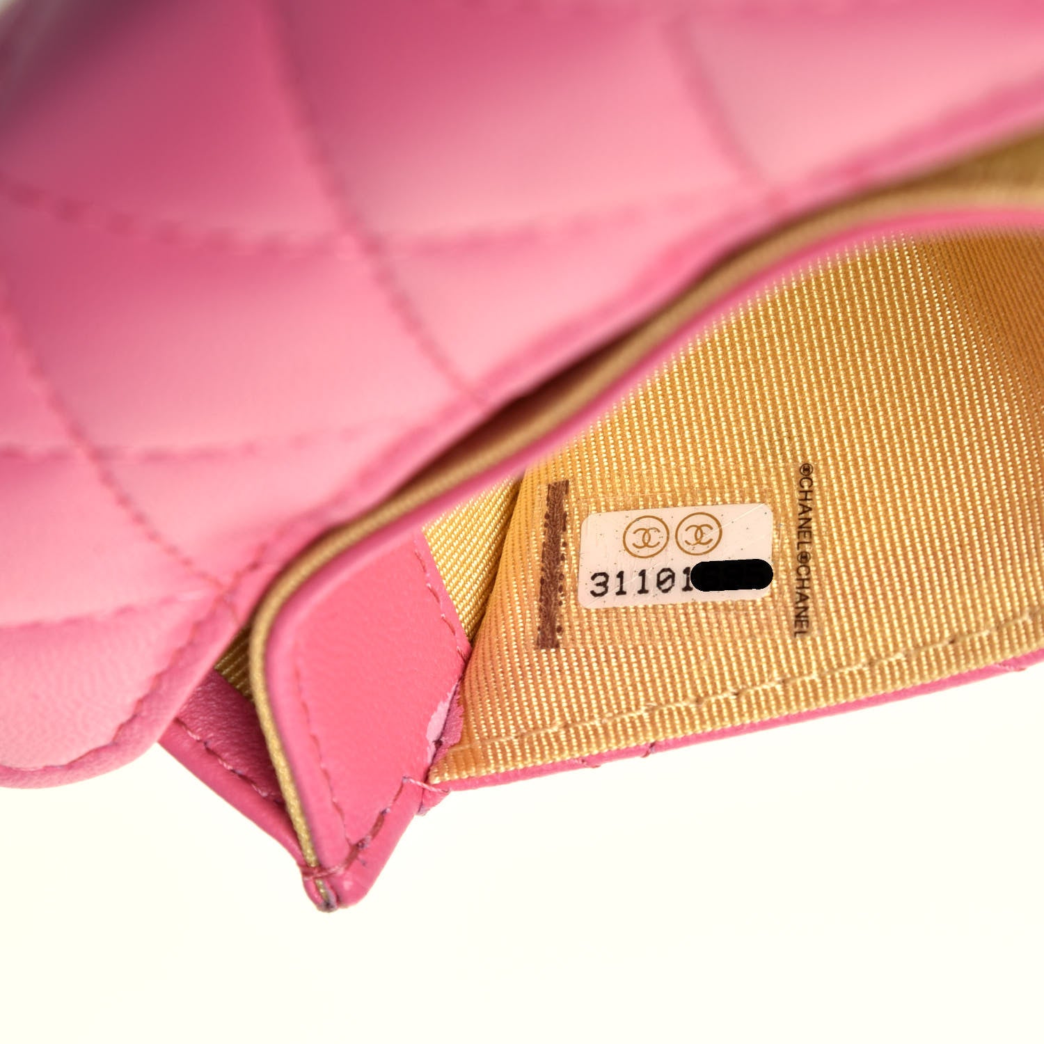 Chanel Lambskin Quilted Flap Card Holder Wallet Pink Yellow 7 of 7
