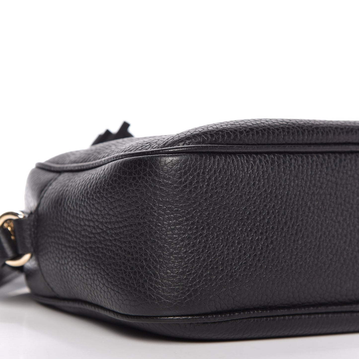 Pebbled Calfskin Small Soho Disco Bag Black