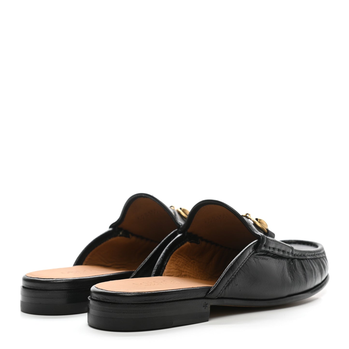 Goatskin Mens Horsebit Slippers 5.5 Black