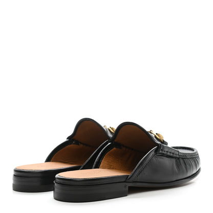 Gucci Goatskin Mens Horsebit Slippers 5.5 Black 4 of 11
