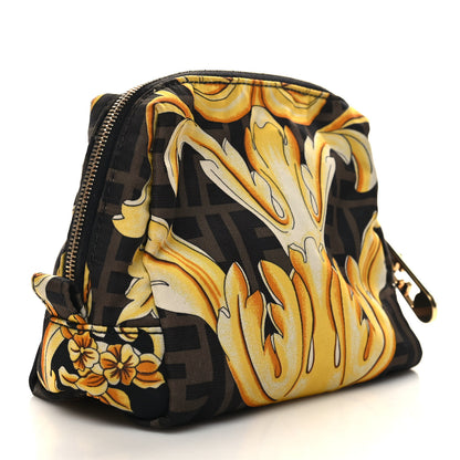 Fendi X VERSACE Nylon Fendace FF Baroque Print Small Trapezoid Beauty Pouch Gold 3 of 11