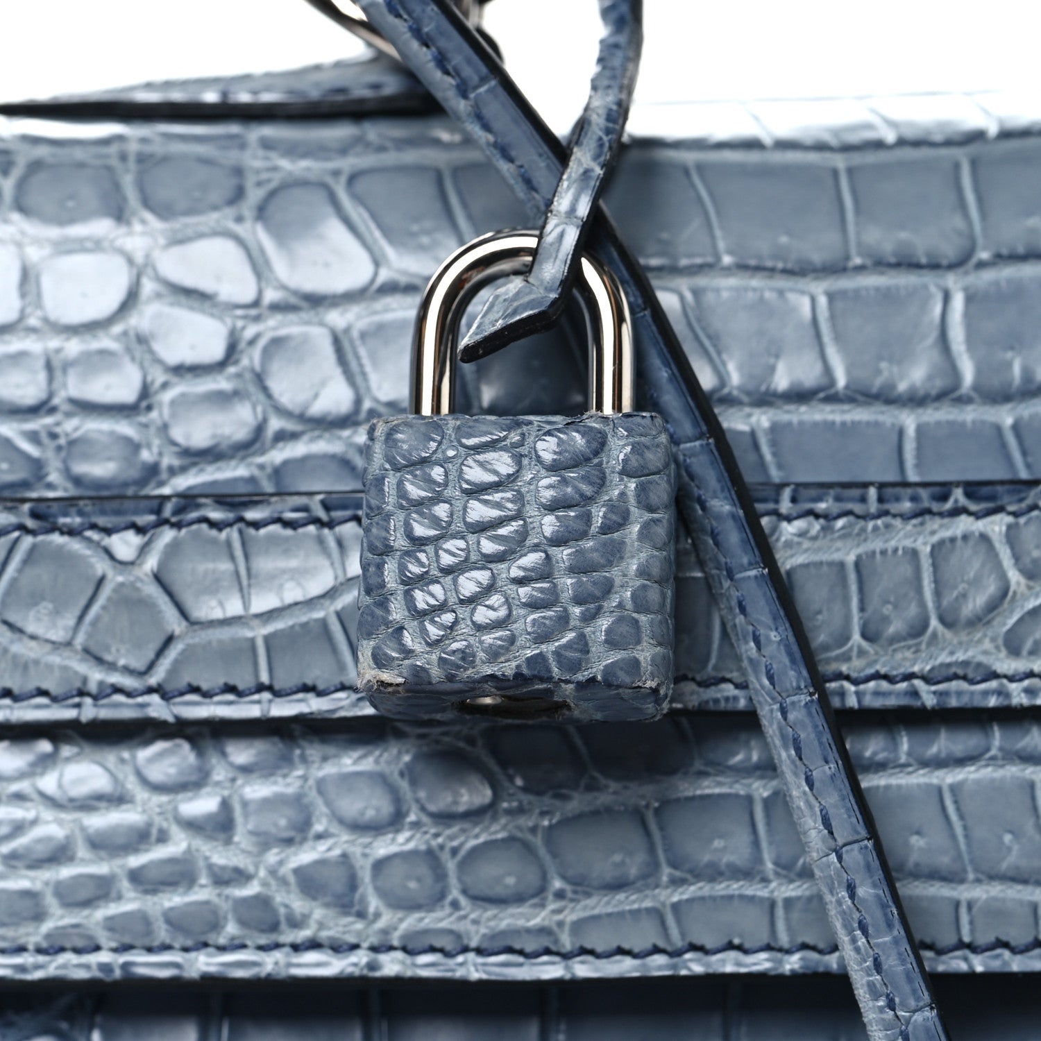 Hermes Matte Porosus Crocodile Kelly 35 Bleu Brighton 1777903