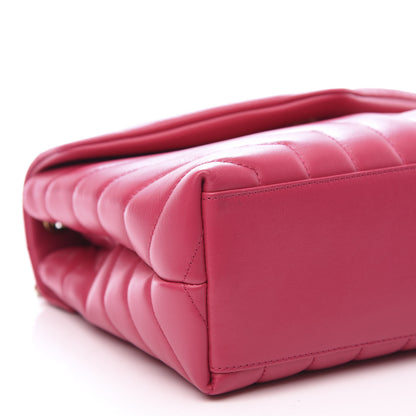 Saint Laurent Calfskin Y Quilted Monogram Small Loulou Chain Satchel Fresh Fuchsia 8 of 11