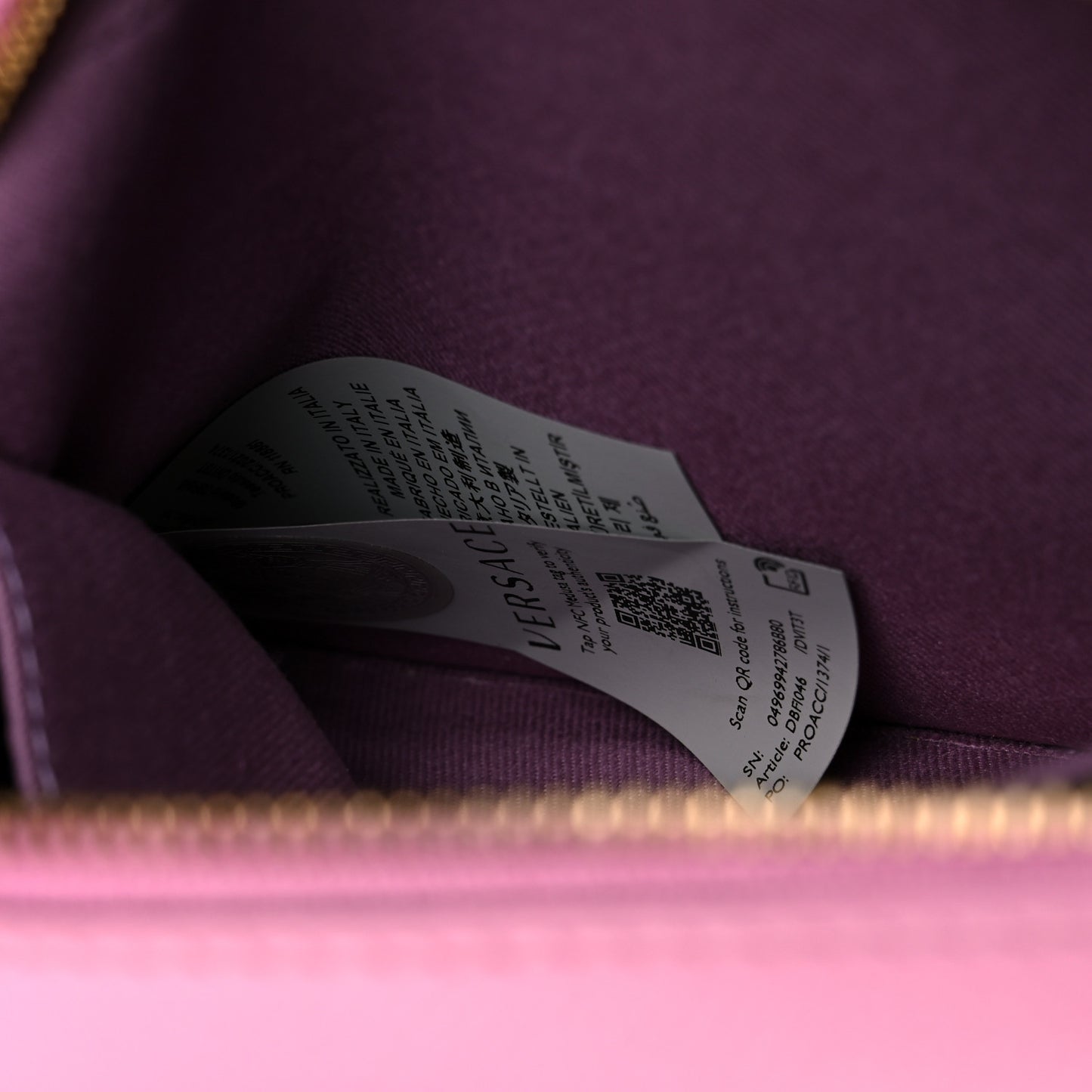 Grained Calfskin Medusa Camera Bag Pink