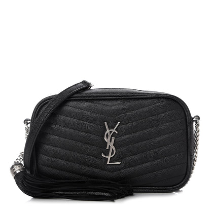 Saint Laurent Grain De Poudre Matelasse Monogram Mini Lou Camera Bag Black 1 of 10