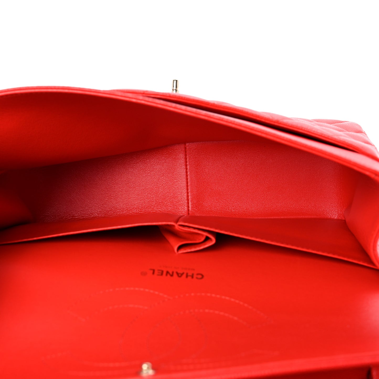 Caviar Quilted Jumbo Double Flap Red