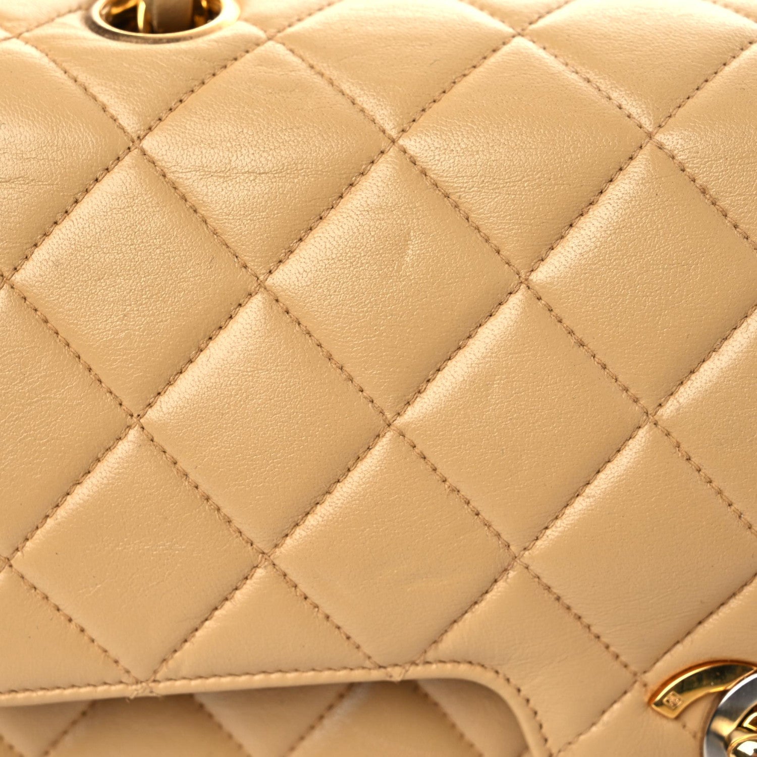 Chanel Lambskin Quilted Small Double Flap Beige 14 of 19