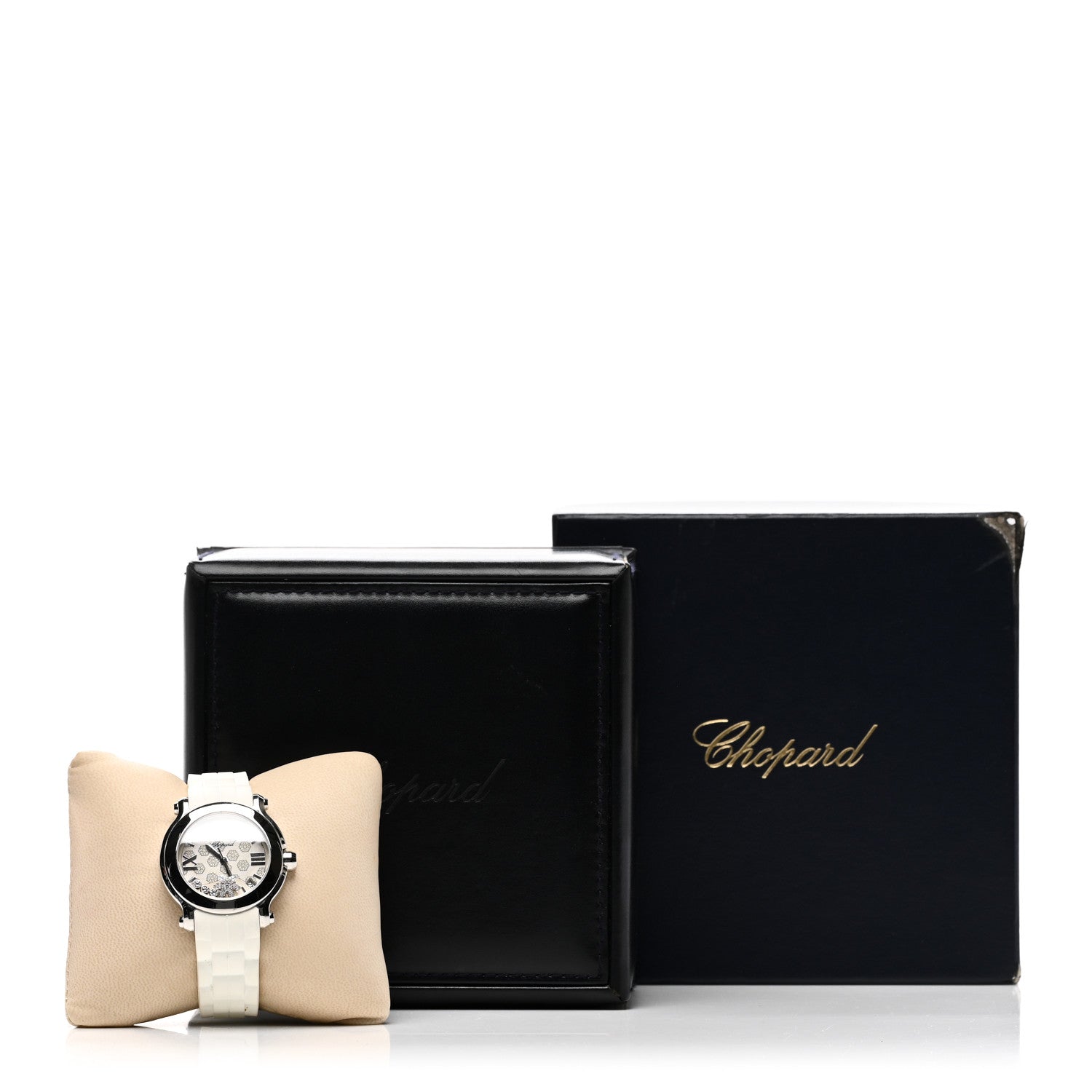 Chopard Stainless Steel Rubber Diamond 36mm Happy Sport Snow Flake Quartz Watch White 5 of 5