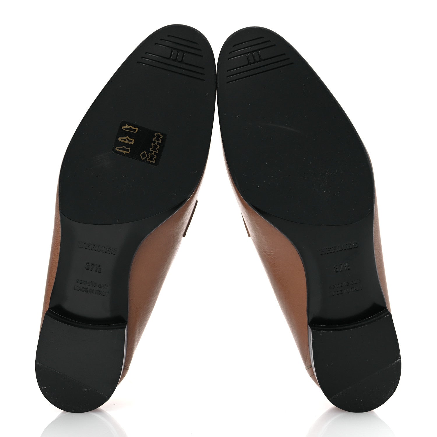 Hermes Goatskin Womens Paris Loafers  37.5 Gold 7 of 14