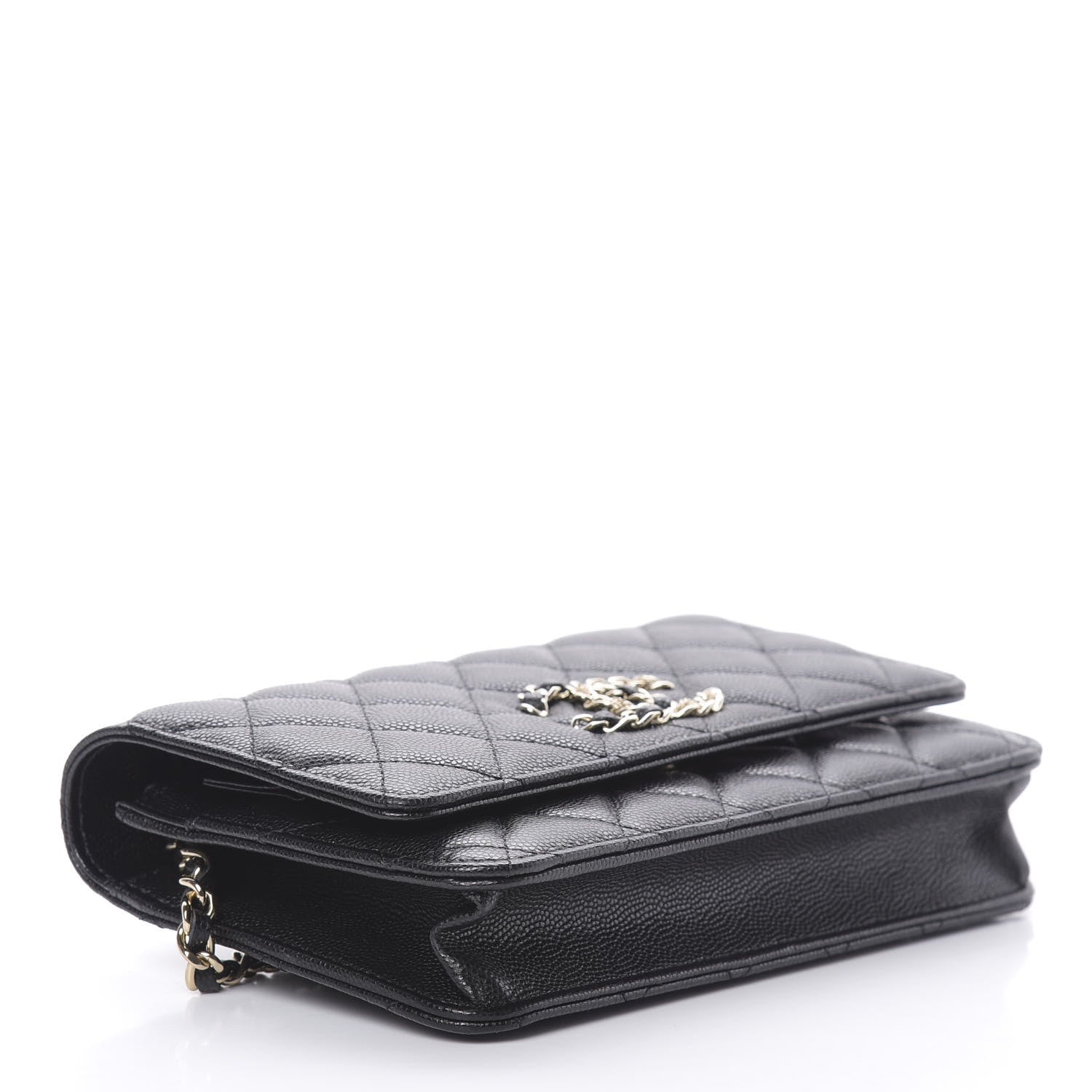 Chanel Caviar Quilted French New Wave Chain CC Wallet On Chain WOC Black 4 of 12