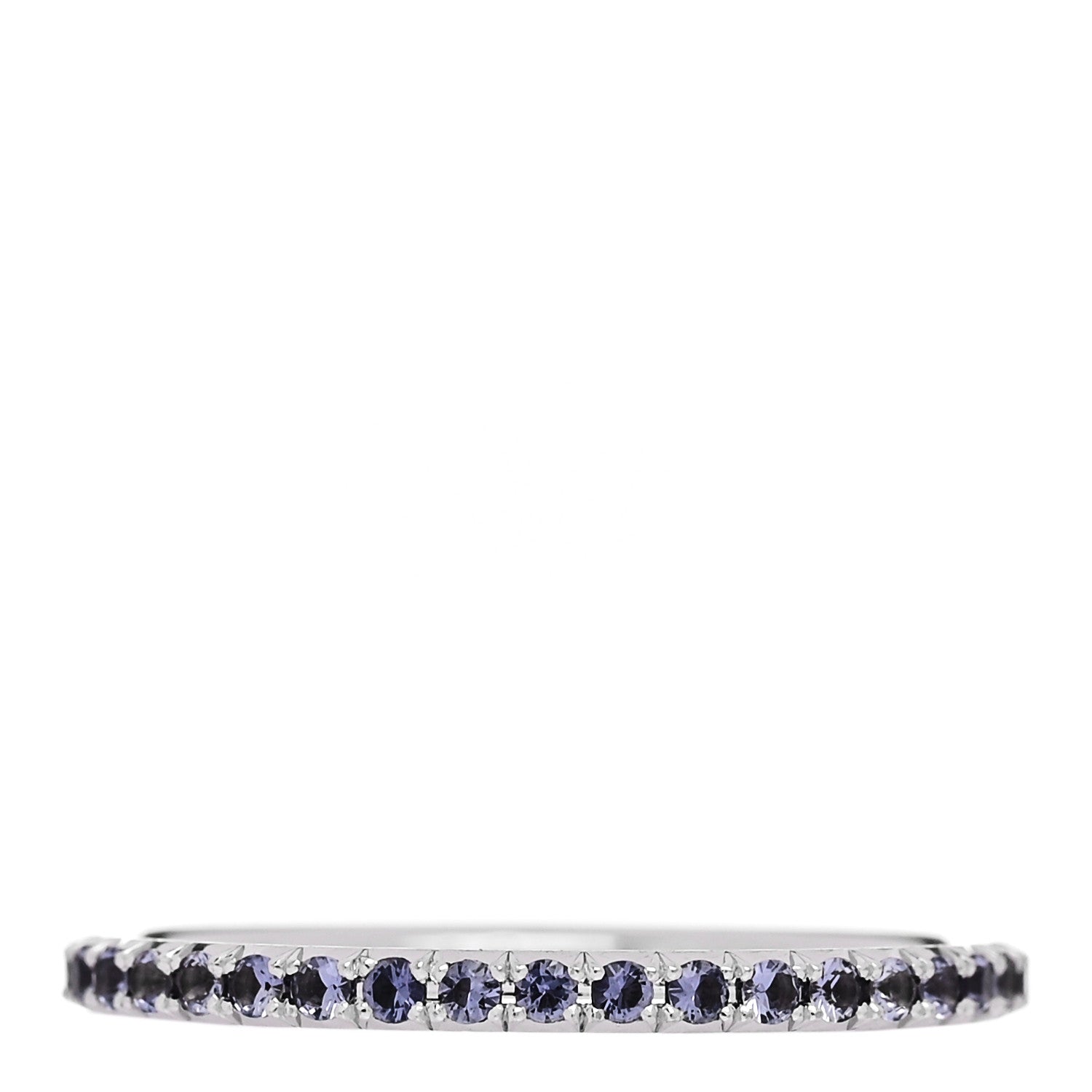Tiffany 18K White Gold Iolite Metro Ring 48 4.5 1 of 4