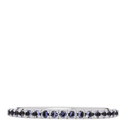 Tiffany 18K White Gold Iolite Metro Ring 48 4.5 1 of 4