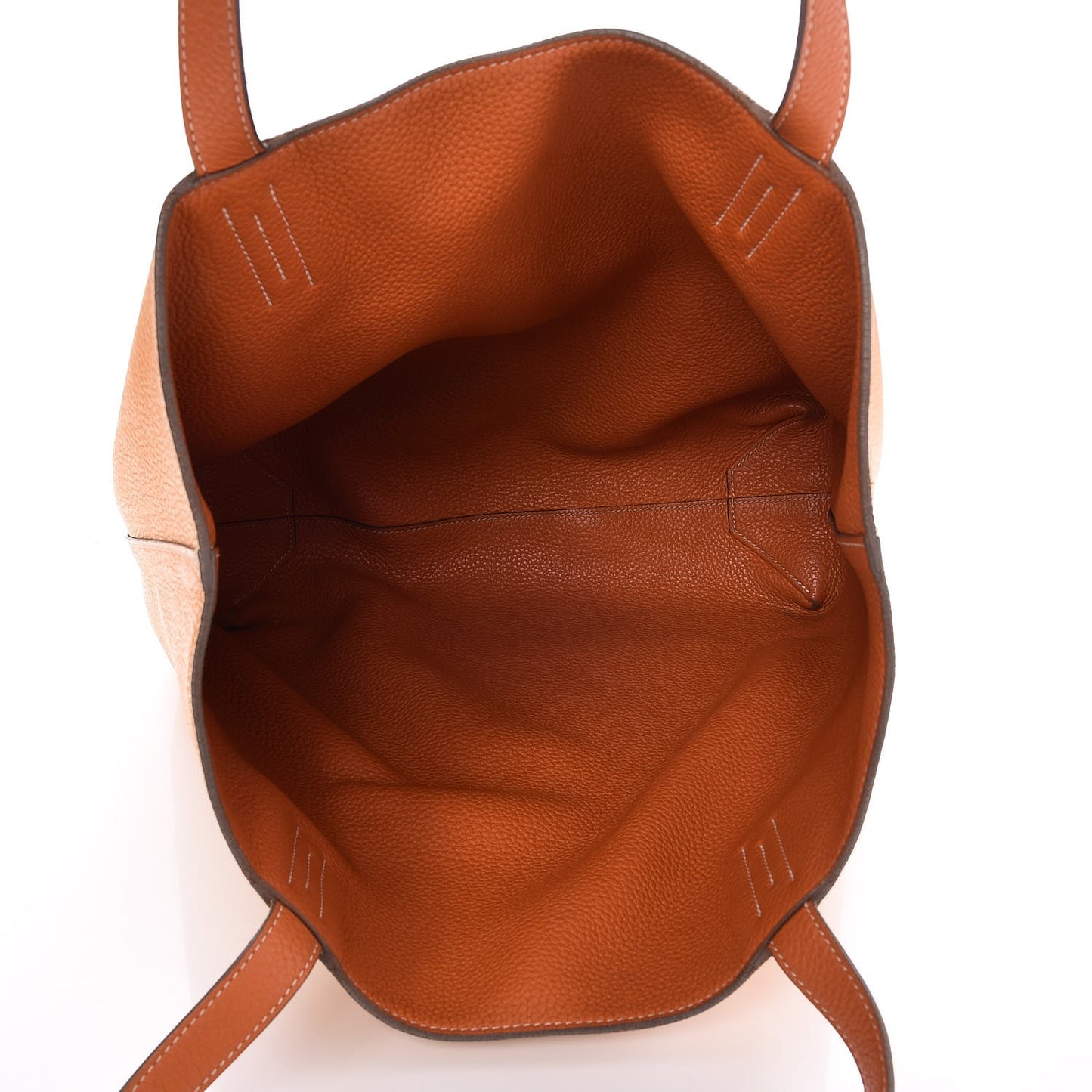 Taurillon Clemence Double Sens 36 Reversible Tote Orange Curry