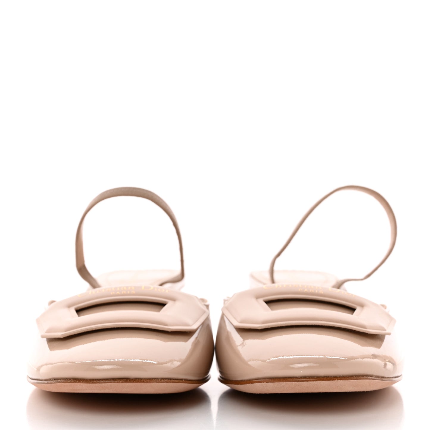 Patent Dior Day Slingback 35mm Pumps 38.5 Nude