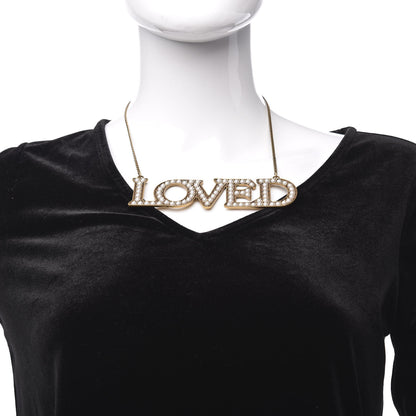 Gucci Metal Pearl Loved Necklace Aged Gold 2 of 5