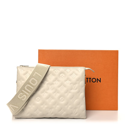 Louis Vuitton Lambskin Embossed Monogram Coussin PM Beige Cream 12 of 12