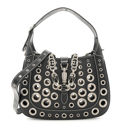 Gucci Calfskin Ha Ha Ha Jackie 1961 Eyelet Hobo Black 1 of 11