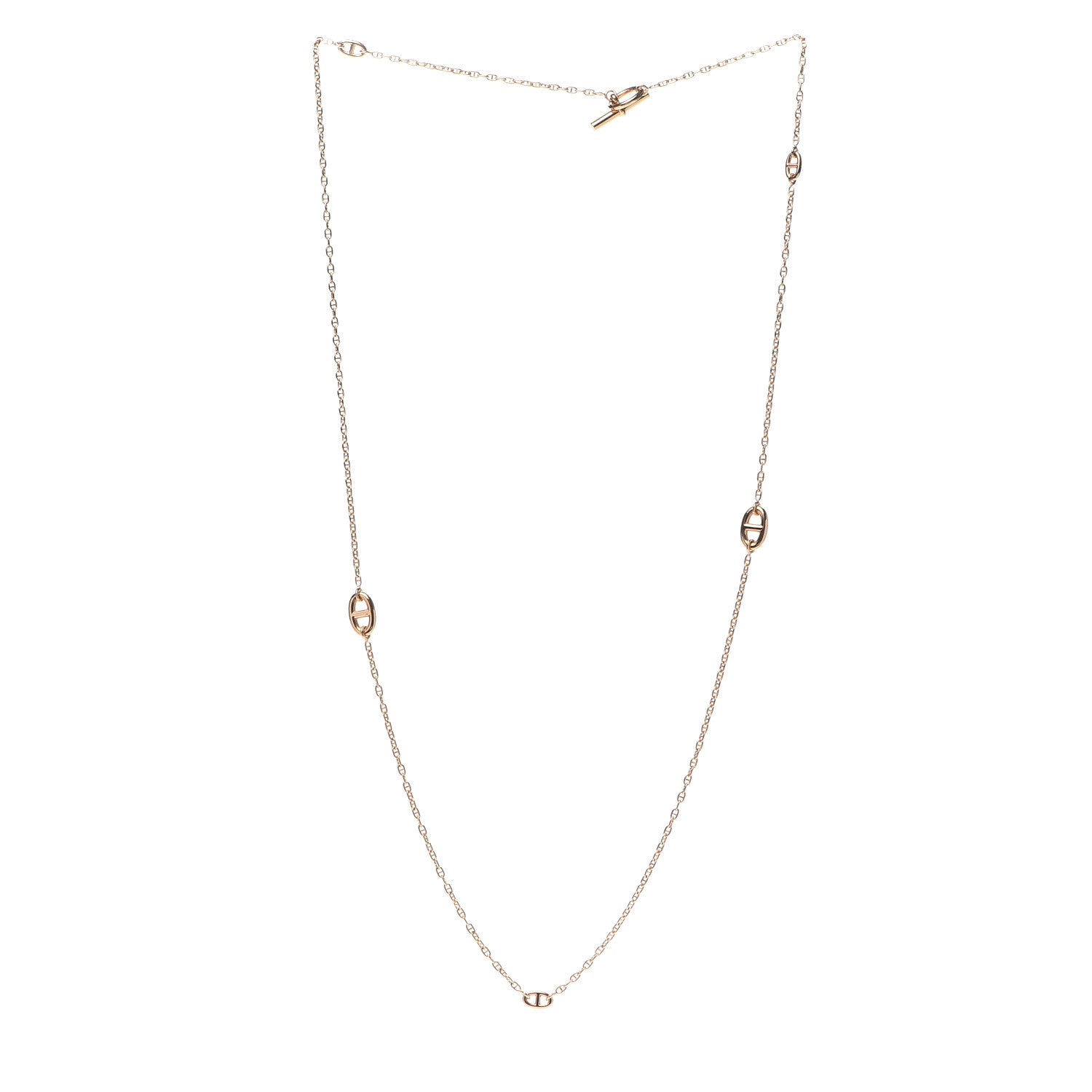 Hermes 18K Rose Gold Chaine d'Ancre Necklace 3 of 5