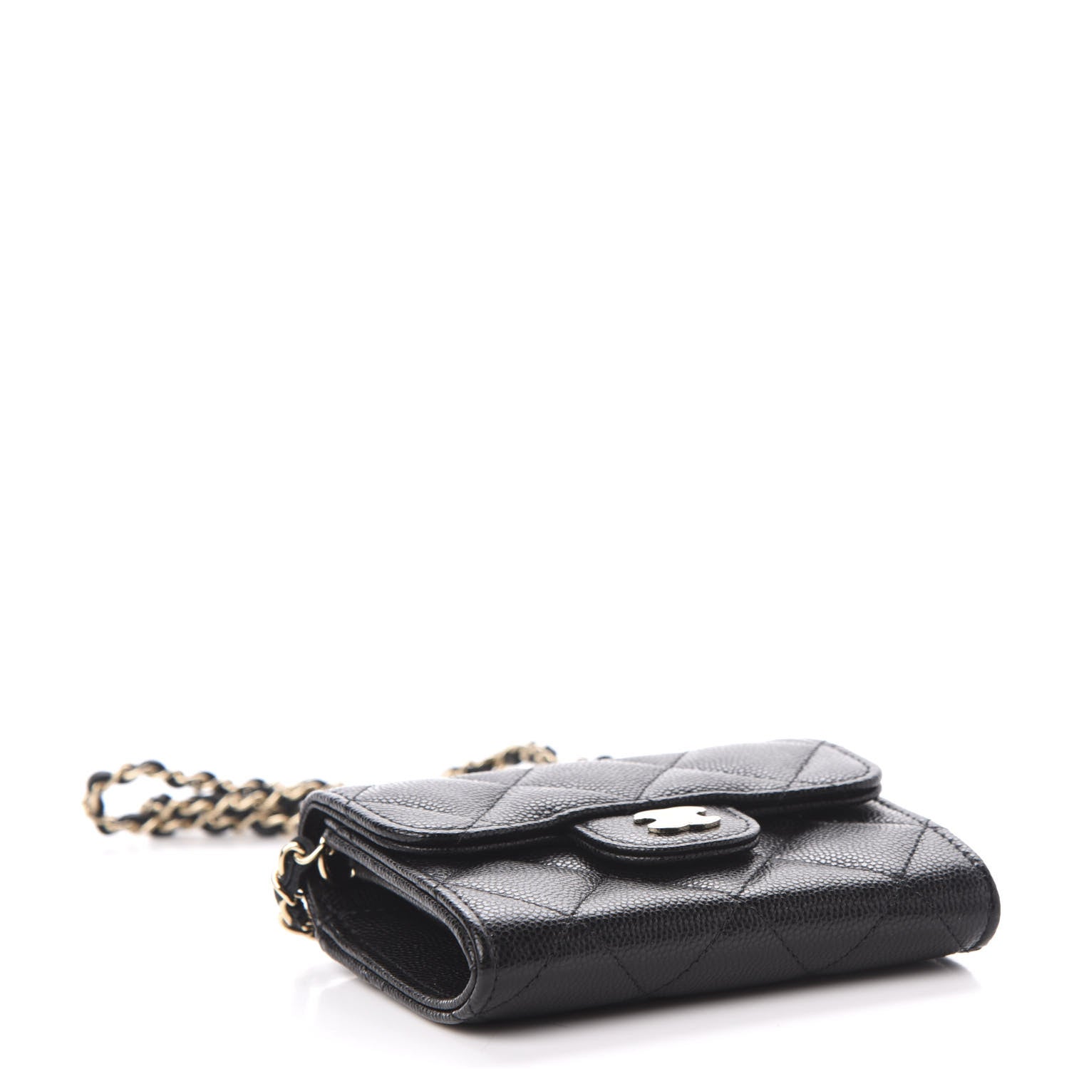 Chanel Caviar Quilted Flap Card Holder On Chain Black 4 of 12