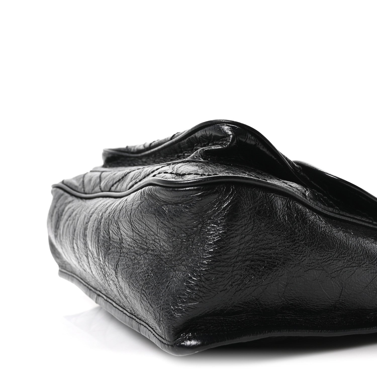 Saint Laurent Crinkled Calfskin Matelasse Monogram Large Niki Chain Satchel Black 10 of 10
