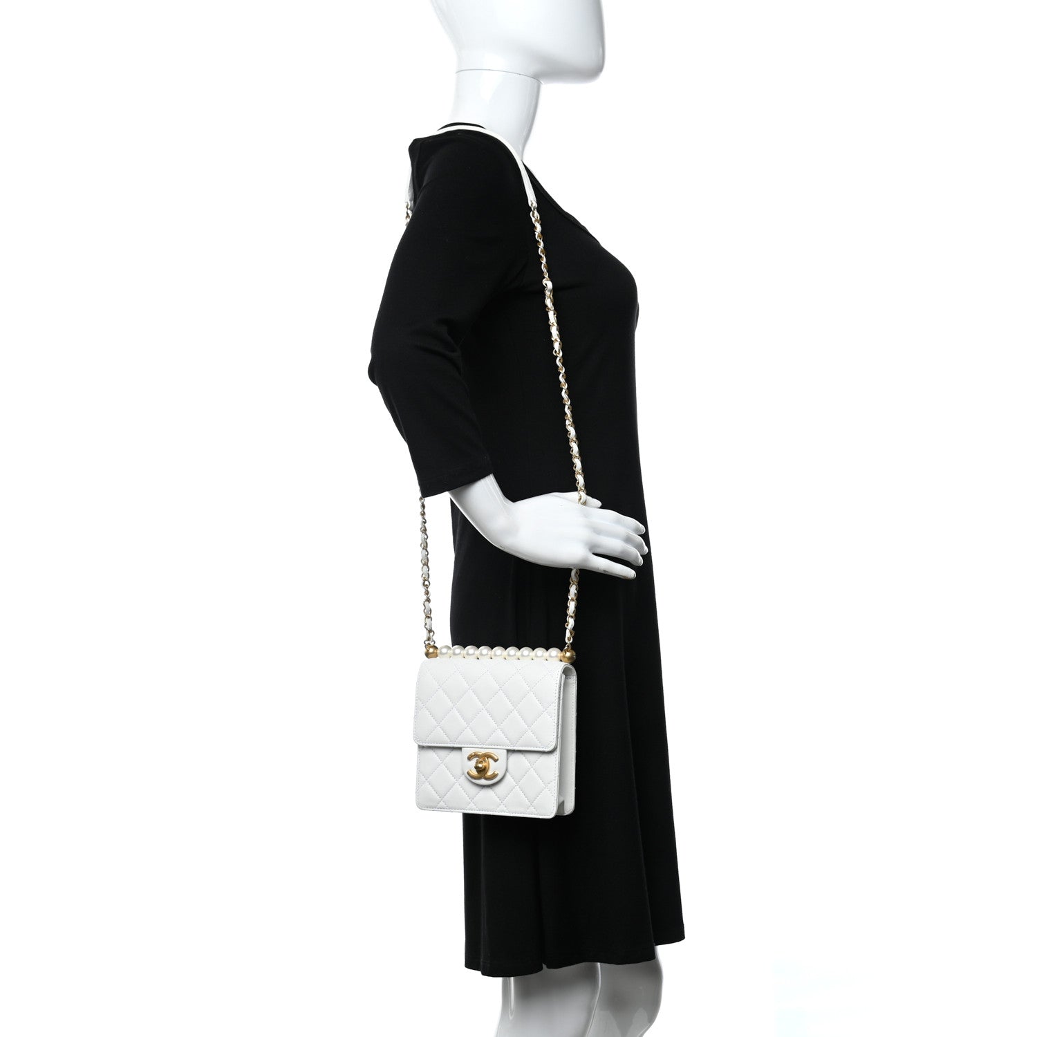 Chanel Lambskin Quilted Chic Pearls Flap White 2 of 9